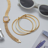 LUXURY 18K GOLD MULTI LAYER ZIRCON TITANIUM CUFF_CWAJE4833