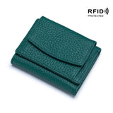 SHORT RFID COIN POCKET WALLET MINI LEATHER WALLET_CWAB3700