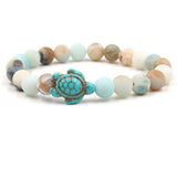 Cwaje3879_Beach Turquoise Turtle Beaded Simple Bracelet