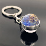 DOUBLE SIDED GLASS BALL KEYCHAIN PENDANT JEWELRY_CWMM0492