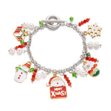 Cwaje2512_Santa Claus Rice Bead Pendant Bracelet