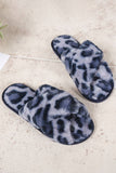 LEOPARD PATTERN CROSS FLUFFY HOME BEDROOM SLIPPERS_CWSHS0227