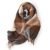 CRINKLE PLAID WINTER SCARF UNISEX SOFT WRAP_CWASC0195