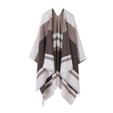 COLORBLOCKED AND BARRED CAPE WITH OUTER CAPE_CWASC2165