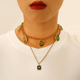 ORIGINAL STEEL NECKLACE WITH OCEAN PENDANT _CWMM8858