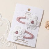 FRESH DAISY HAIR CLIP SET HANDMADE FABRIC CLIPS_CWAHA6712