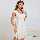 Waist Big Cake U Neck Backless Sexy Dress