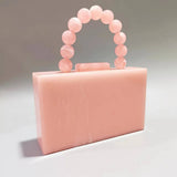 Pearl Acrylic Beaded Clutch Wristlet Wedding Bag_Cwab5858