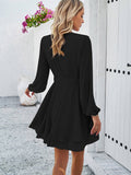 Solid Color Temperament Long-Sleeved Dress