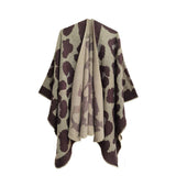 SPOT PATTERN MULTICOLOR WARM SPLIT CLOAK SHAWL_CWASC0297