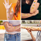 RAINBOW HEART SUN TATTOOS METALLIC FUN_CWMM8233