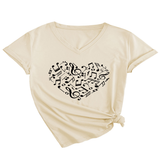 HEART AND MUSIC V NECK T SHIRT RELAXED FIT_CWTTS1541