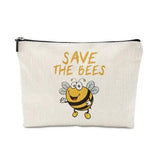 BEE FESTIVAL LINEN REVERSIBLE PRINT COSMETIC BAG_CWAB2249