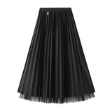 REVERSIBLE PLEATED TULLE A LINE MIDI SKIRT_CWBMS0374