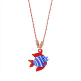 COLORFUL GLASS FISH OCEAN PENDANT NECKLACE_CWMM7525