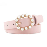W 0.91"Pearl Buckle Slender Belt For Dresses_Cwabe0197