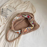 Cwab5057_Large Capacity Woven Shoulder Underarm Bag