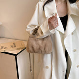 Winter Fashion Pleated Tote Plush Shoulder Bag_Cwab3977