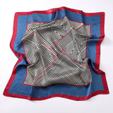 Vintage Letter Print Satin Square Scarf For Women_Cwasc0809