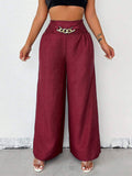 Stylish Retro High-Waisted Slacks With Wide Legs