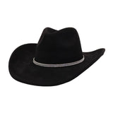 SUEDE DENIM COWBOY FEDORA HAT WESTERN ETHNIC STYLE_CWAH04394