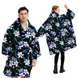 Wearable Flannel Sleeve Blanket With Big Pocket