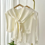 SOLID COLOR KNITTED KNOTTED SHAWL CASUAL COZY _CWASC0757
