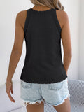 Solid-Color Hollowed-Out Sleeveless Knitted Top