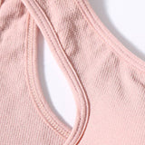 CONTRAST COLOR WIRE FREE RUNNING YOGA SPORTS BRA_CWMU0291