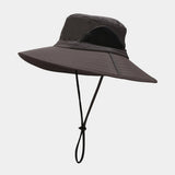 NYLON QUICK DRY WIDE BRIM SUN HAT FOR HIKING_CWAH3893