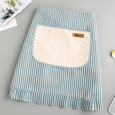 STRIPE HALF LENGTH LINEN COOKING APRON WITH POCKETS_CWMM2033
