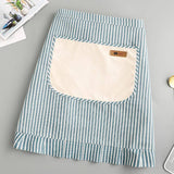 STRIPE HALF LENGTH LINEN COOKING APRON WITH POCKETS_CWMM2033