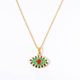 Ins Style Colorful Evil Eye Pendant Necklace_Cwaje05672