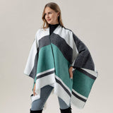 COLORBLOCKED AND BARRED CAPE WITH OUTER CAPE_CWASC2165