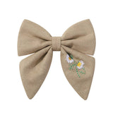 CHILDRENS EMBROIDERED FLORAL BOW HAIRPIN_CWAHA2352