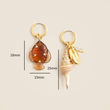 CREATIVE SUMMER FISH AND CONCH EARRINGS_CWAJE5130