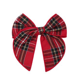 Vintage Plaid Bow Tail Hair Clip For Kids