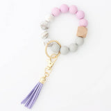 TASSEL BEAD KEYCHAIN BRACELET WITH SILICONE BEADS_CWMM7020