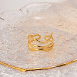 18K GOLD PLATED MULTI LAYERED WATER RIPPLE RING_CWAJE1239