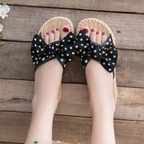 BOW DECORATED NON SLIP SLIPPERS FOR WOMENS_CWSHS0675