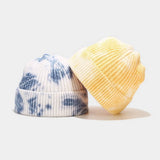 Tie-Dyed Knitted Hat Melon-Shaped Warm Beanie Hat_Cwah2077