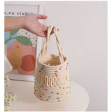 CUTE COLORFUL HOLLOW BUCKET WOVEN BAG_CWAB1888