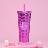 DOUBLE LAYER PORTABLE PLASTIC STRAW DIAMOND CUP_CWMM0978