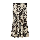 SATIN MIDI SKIRT TRENDY ANIMAL PRINT DESIGN_CWDSD8350