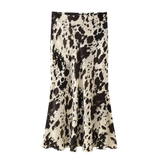 SATIN MIDI SKIRT TRENDY ANIMAL PRINT DESIGN_CWDSD8350