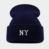 Ny Embroidery Knit Beanie Winter Warm Hat_Cwah04695