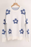 Womens Floral Personality Plus-Size Sweater