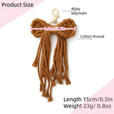 BOW TASSEL KEYCHAIN HANDCRAFTED WRIST STRAP_CWAB5073