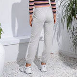 Stylish High-Waisted Sports Drawstring Leg Pants