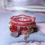 RICE BEAD PENDANT ELASTIC CORD BRACELET_CWASC0700